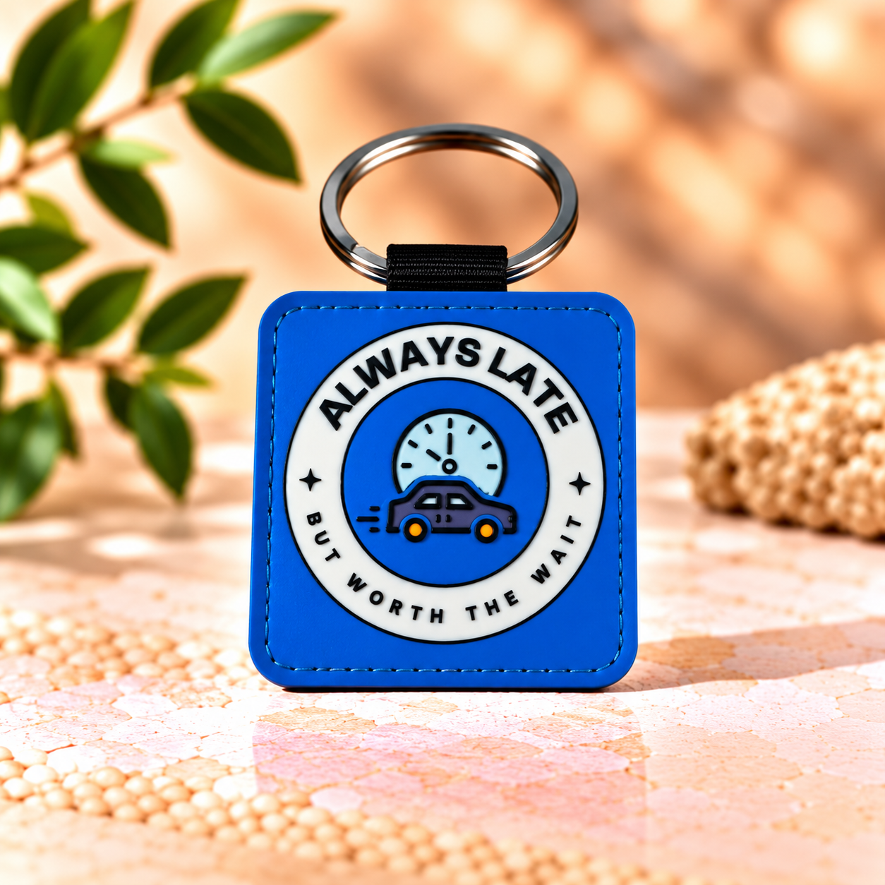 Always Late Blue Keychain