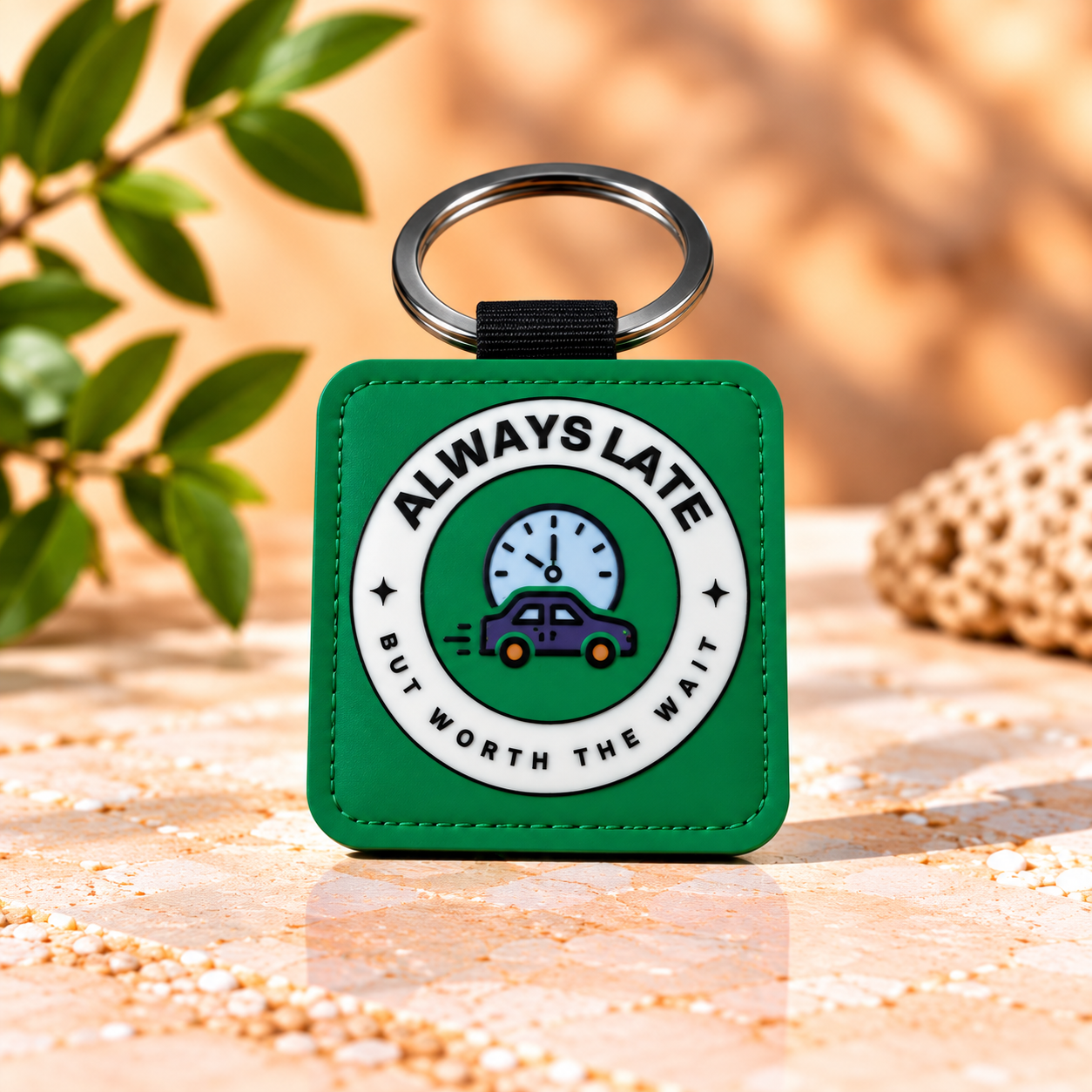 Always Late Keychain Charm