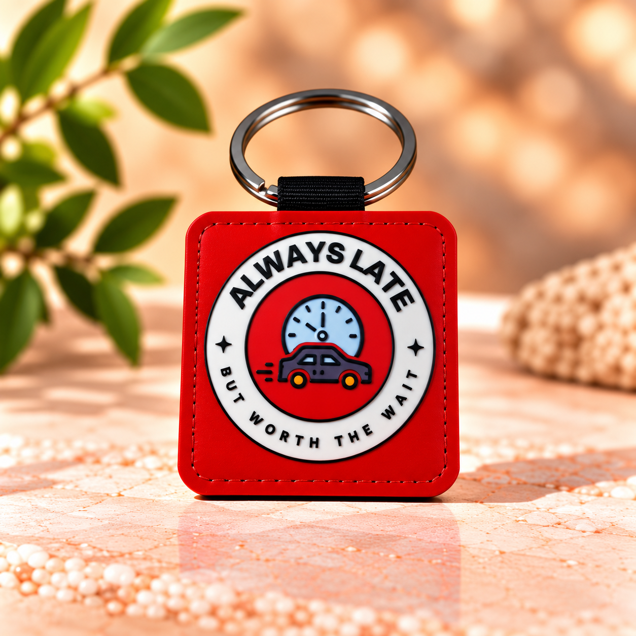 Always Late, Worth the Wait Keychain